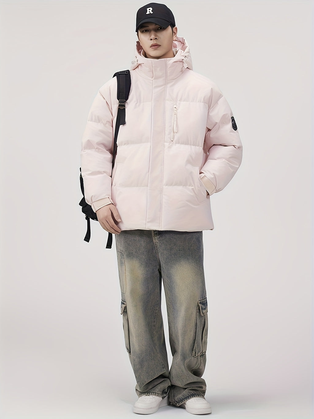 Manteau matelassé pour homme, à capuche, épi de blé jaune