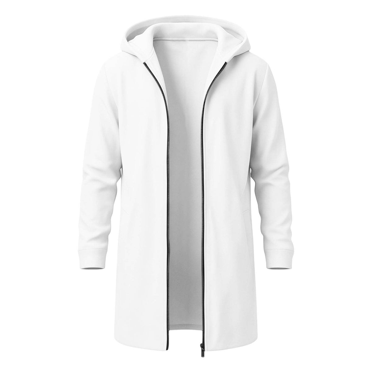 Veste long pour homme, à capuche, kaki