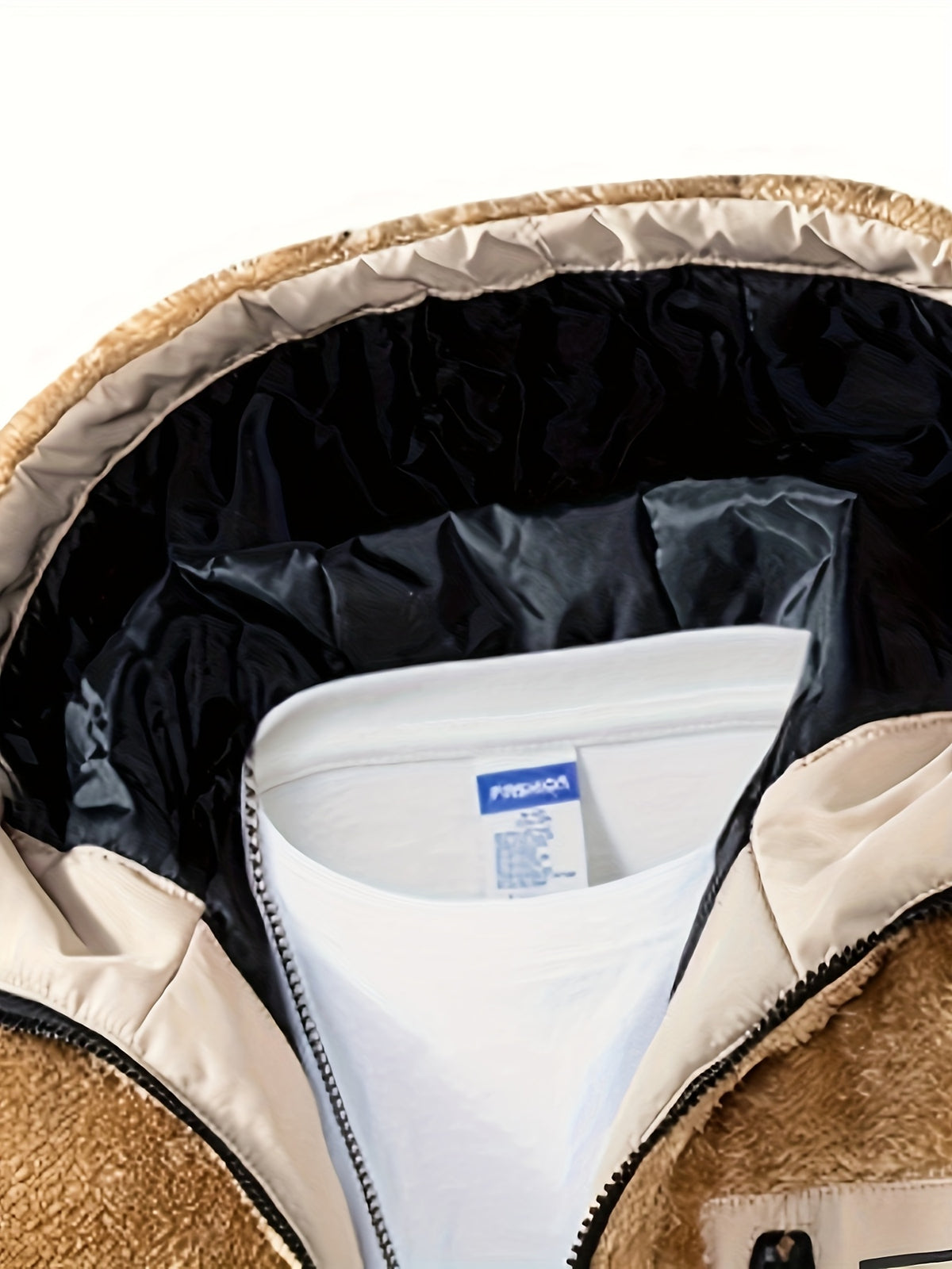 Veste pour homme, polaire, à capuche, brun jaunâtre