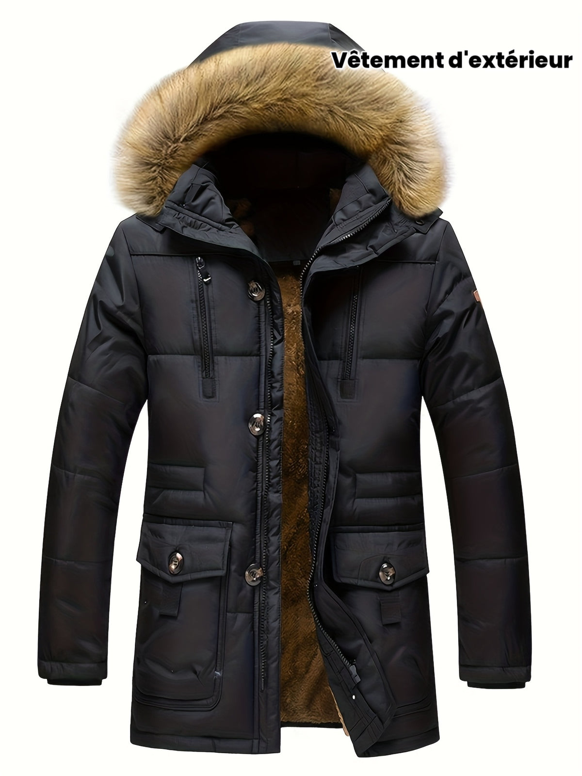 Trench pour homme, capuche amovible