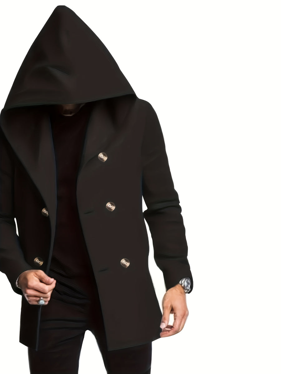 Manteau mi-long en tweed à capuche et double boutonnage, photo 6