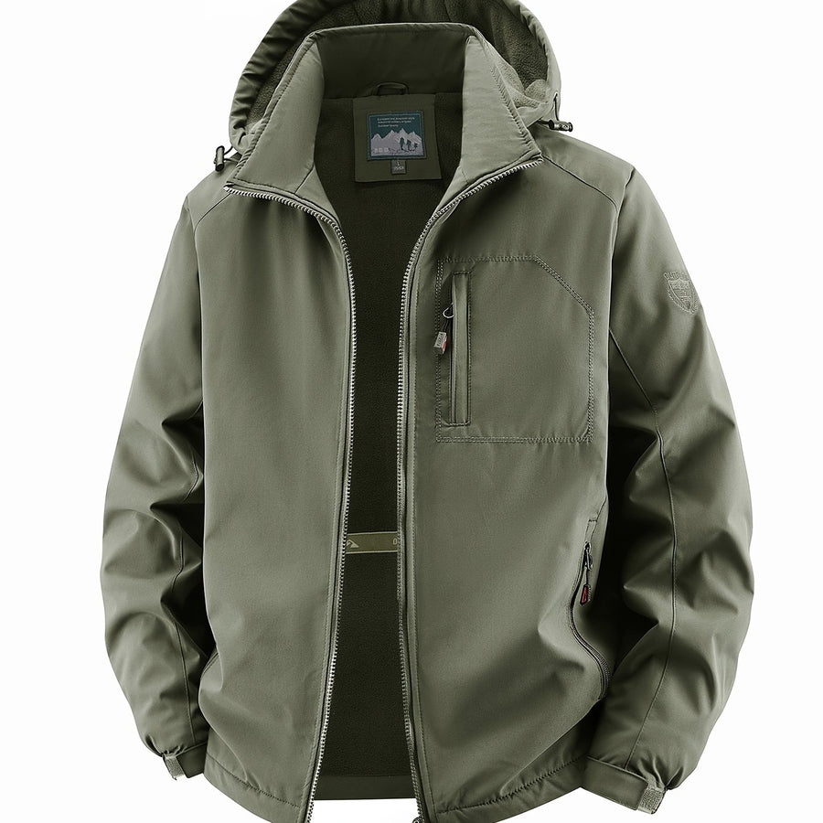 Veste, à capuche, vert militaire, coloris vert militaire