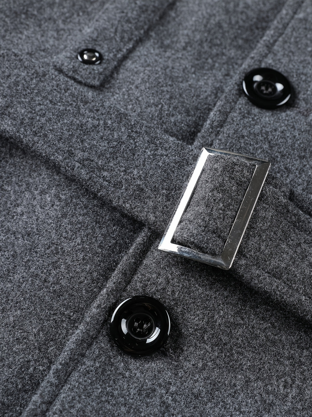 Veste long pour homme, à col montant, gris