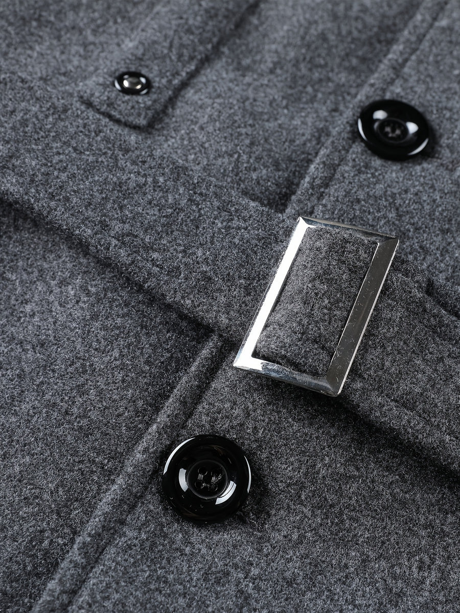 Veste long, à col montant, gris, photo 6