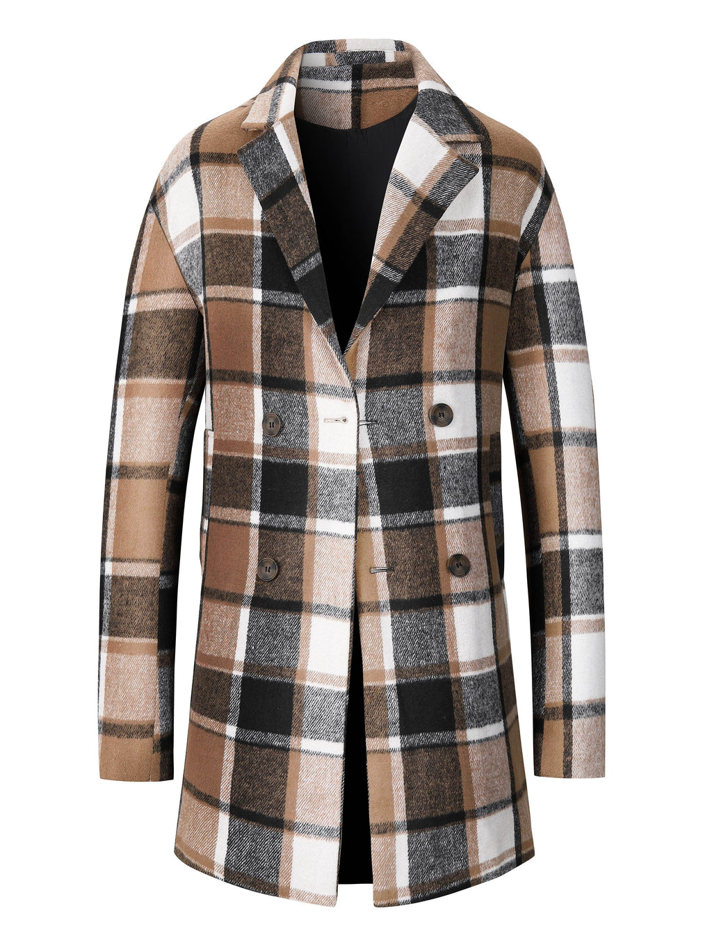 Veste mi-long pour homme, tweed, à revers