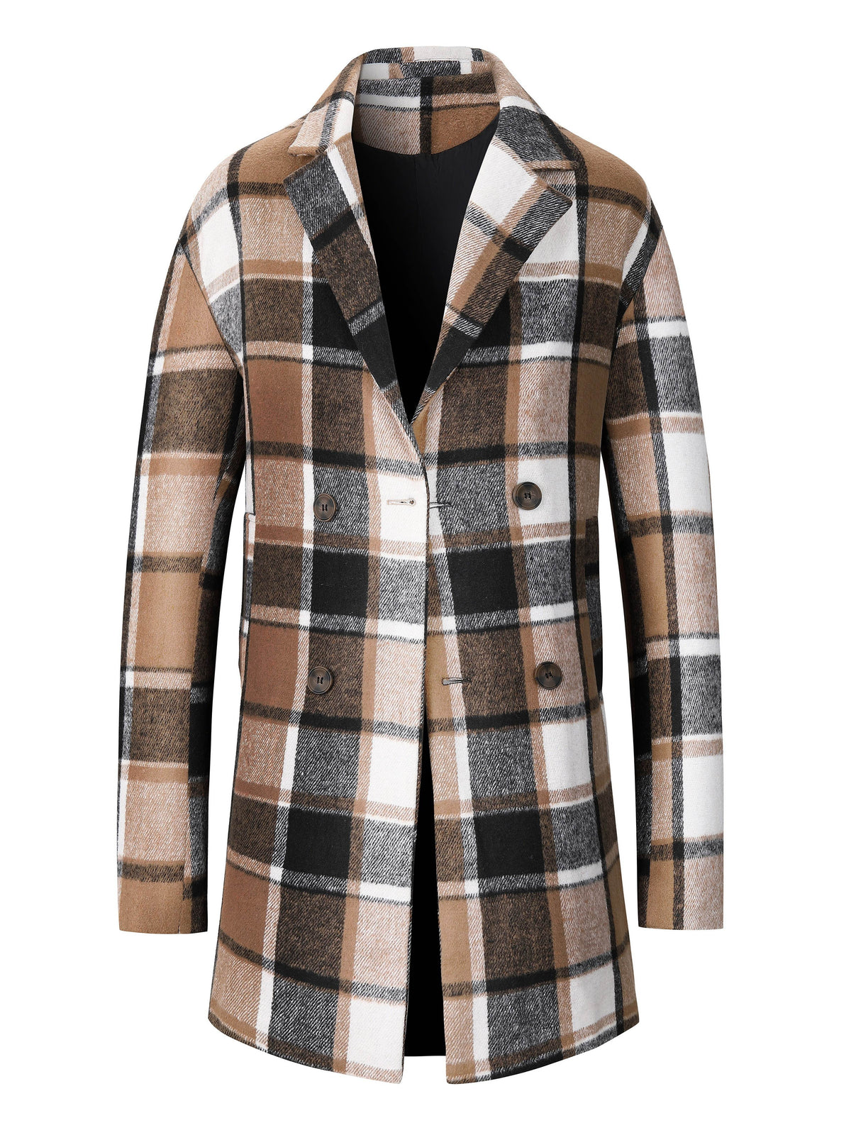Veste mi-long pour homme, tweed, à revers