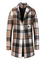 Veste mi-long, tweed, à revers