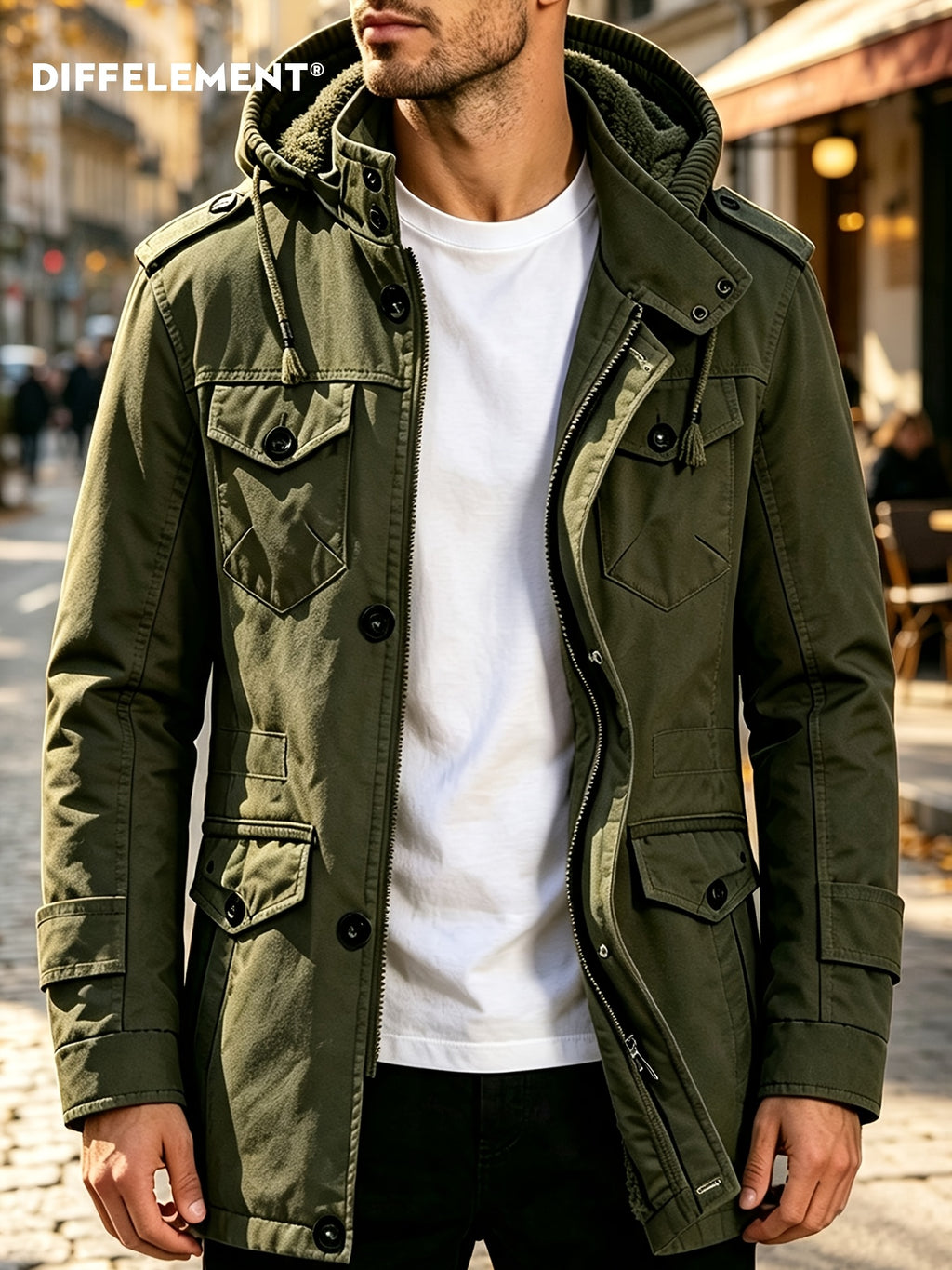 Parka pour homme, coupe-vent, à capuche, modele 3