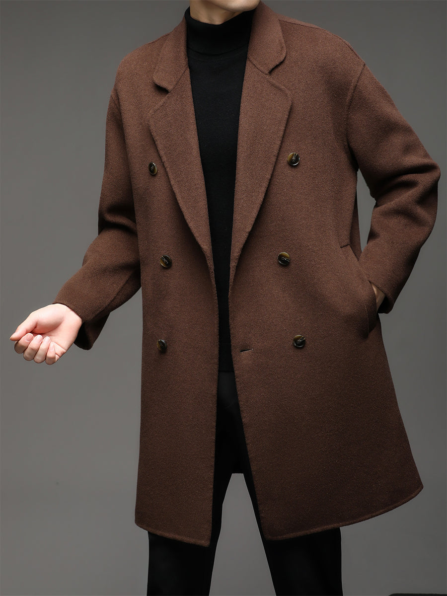 Manteau mi-long en laine, 70 % laine, col à revers, photo 17