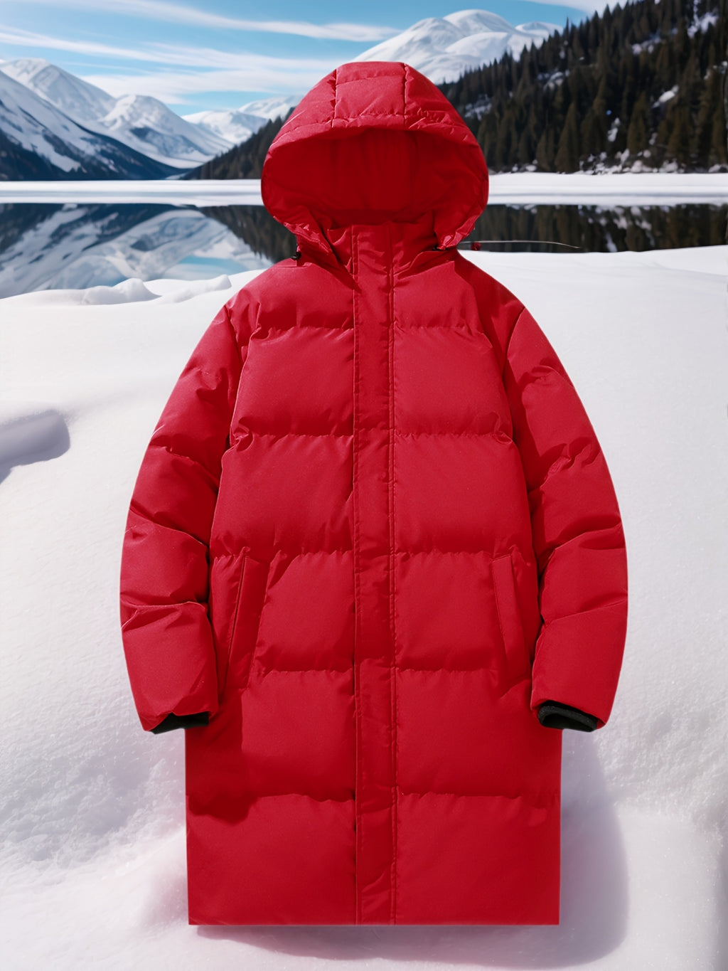 Manteau matelassé pour homme, grandes tailles, à capuche