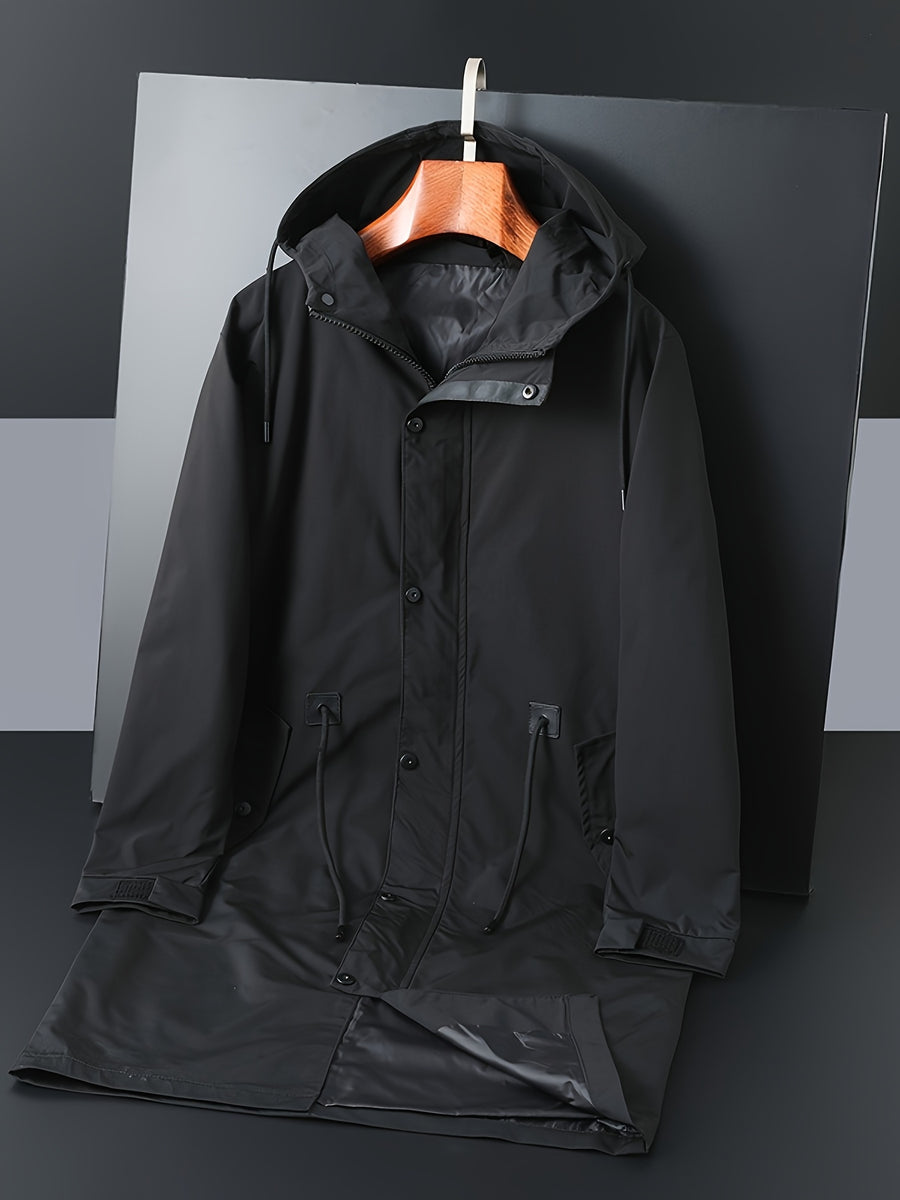 Trench long, grandes tailles, à capuche