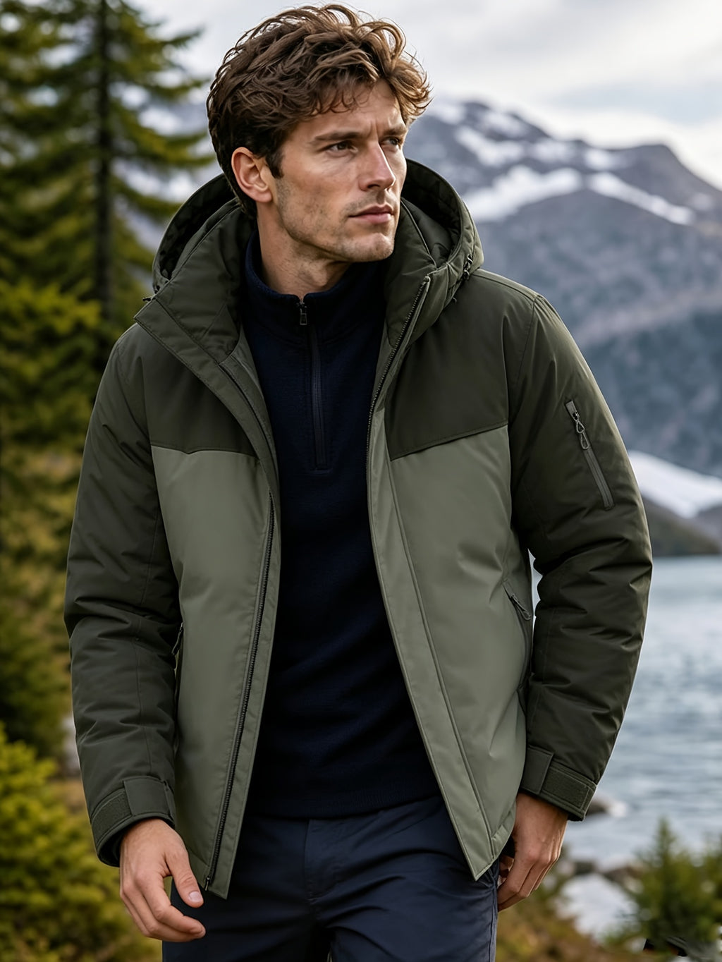 Veste pour homme, à capuche, gris de yinchuan
