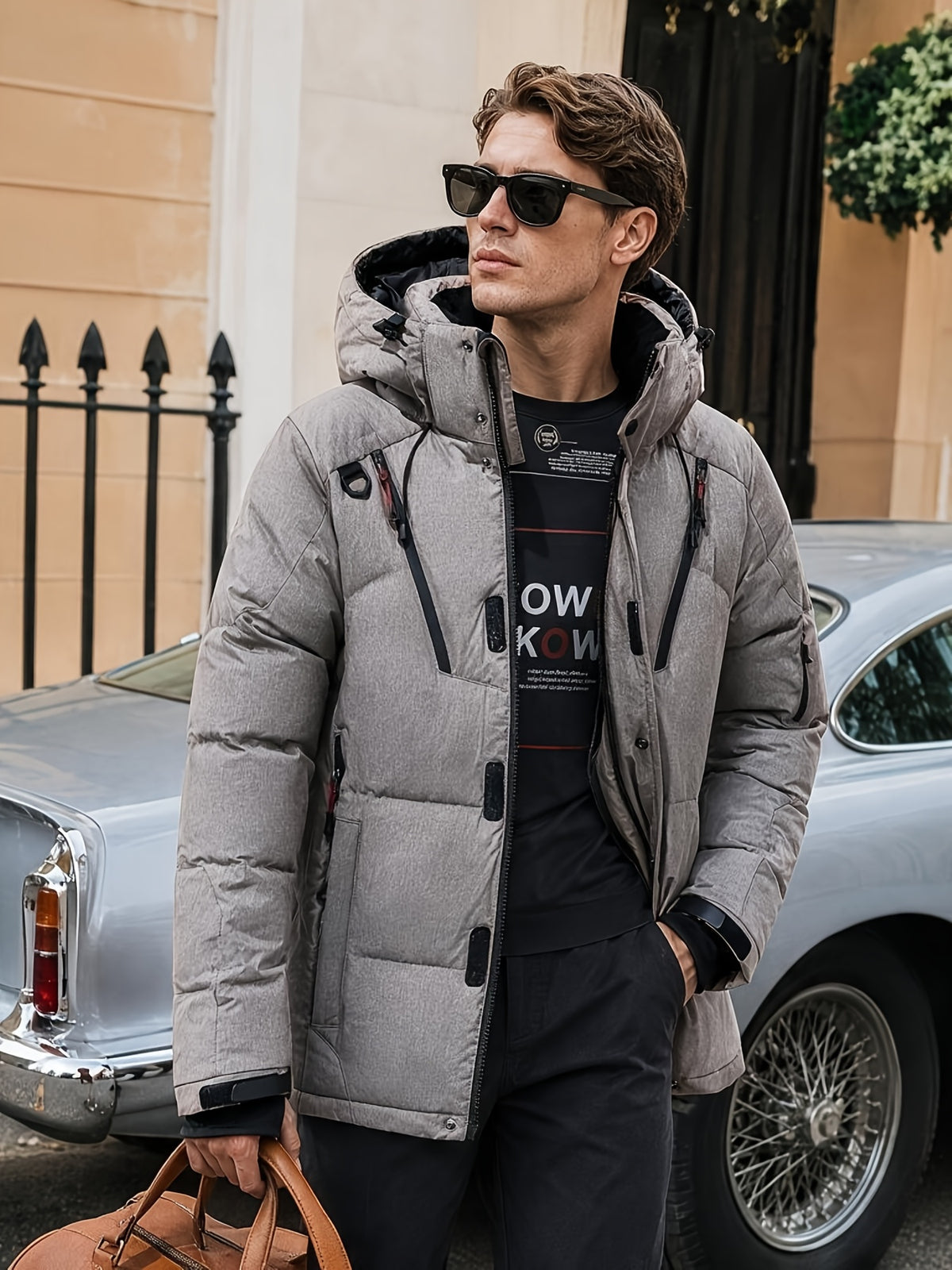 Doudoune matelassée pour homme, à capuche