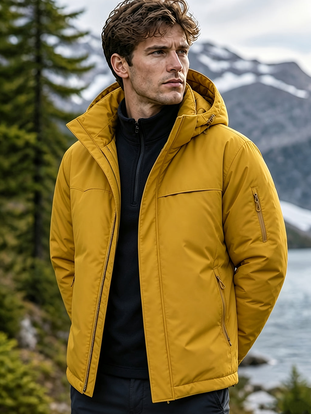 Veste pour homme, à capuche, gris de yinchuan