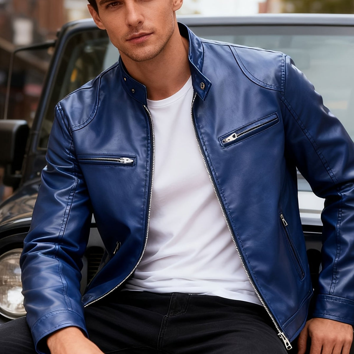 Veste, à col montant, bleu, coloris bleu Image