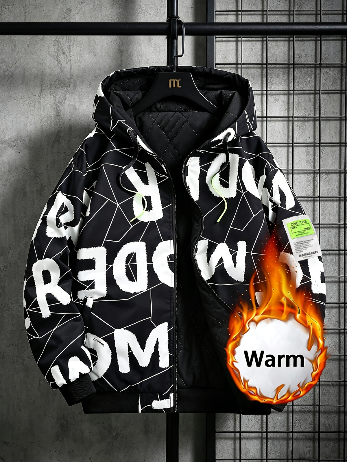 Veste matelassée pour homme, réversible, à capuche, noir