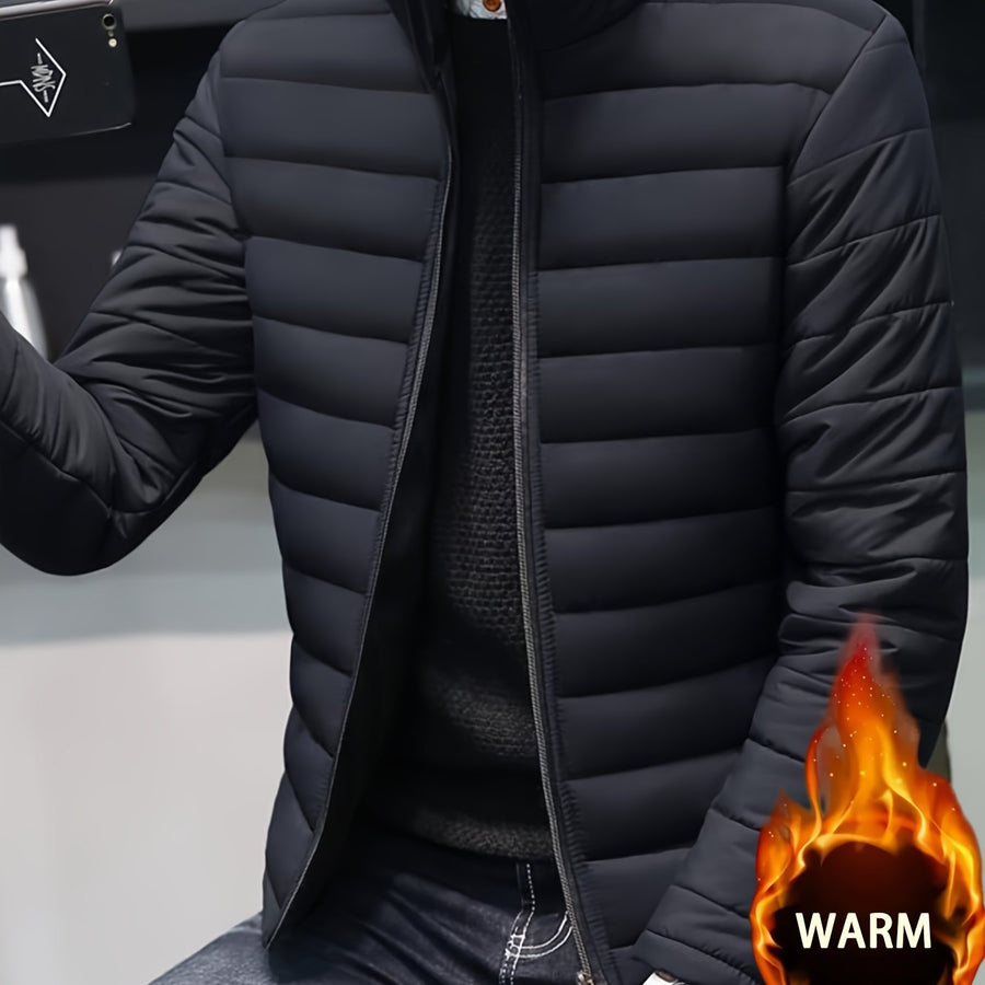Manteau, à col montant, bleu royal, coloris noir