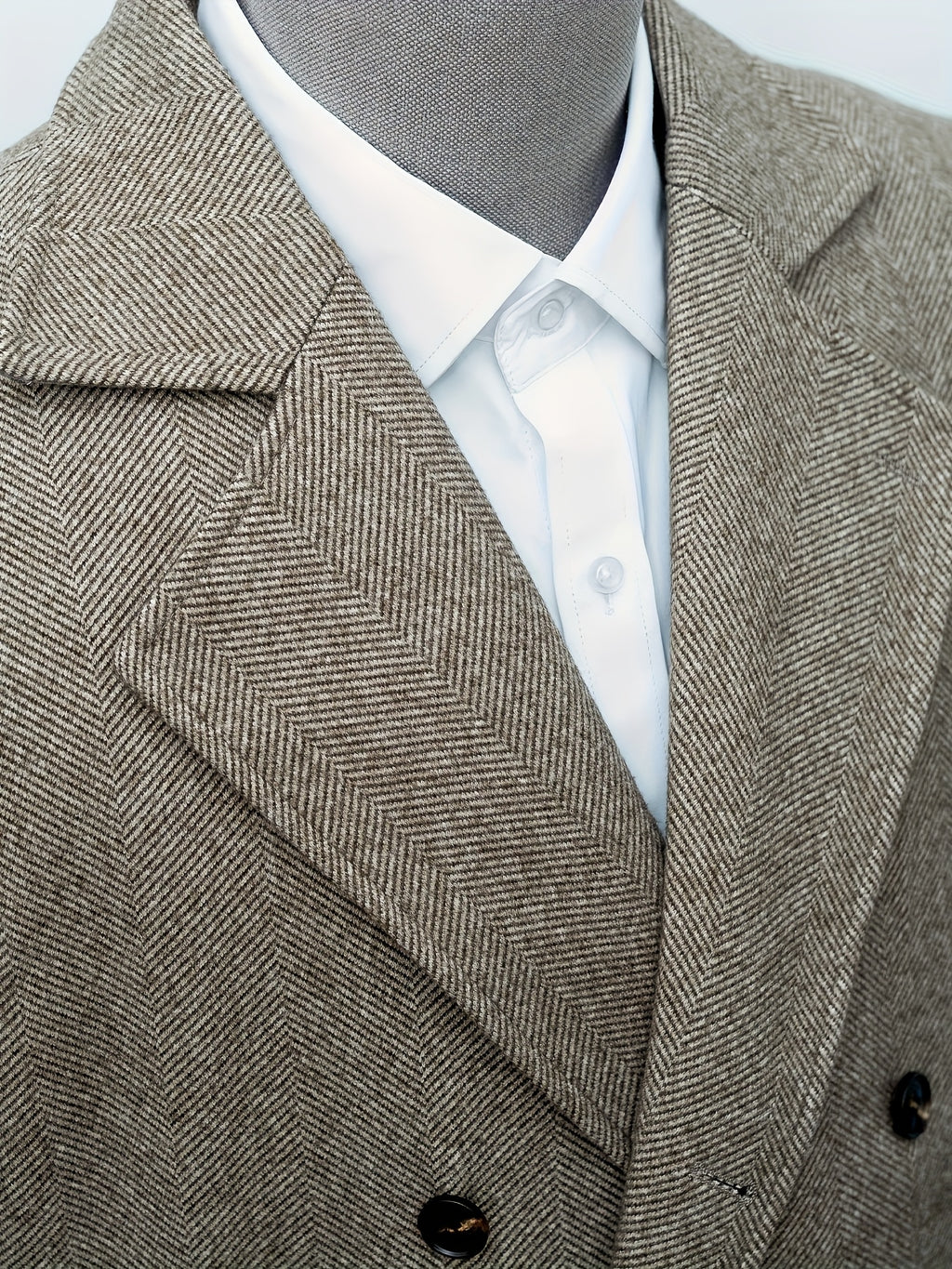 Manteau long pour homme, à revers, bleu