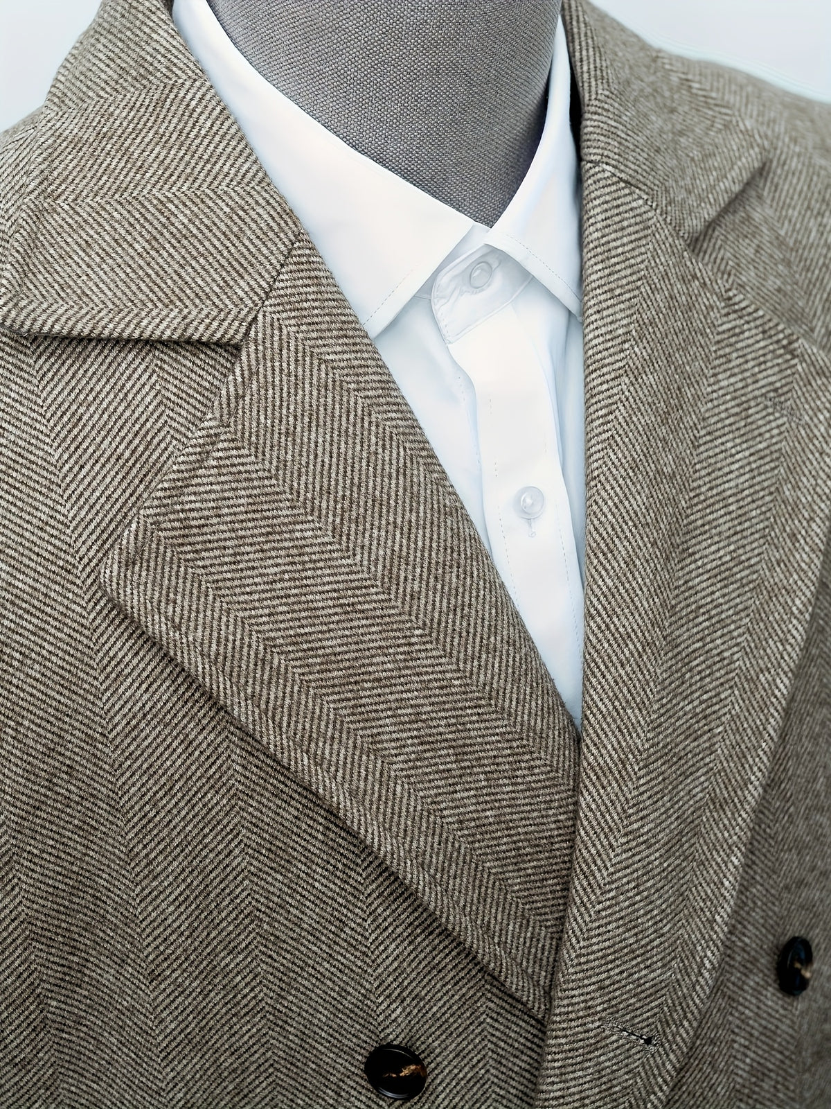 Manteau long pour homme, à revers, bleu