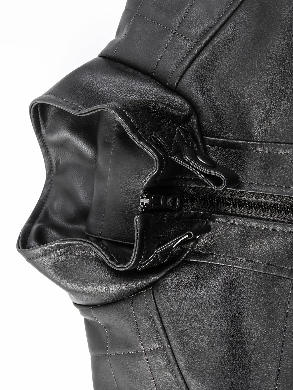 Veste en cuir PU de haute qualité, tailles américaines, parfaite pour un usage quotidien et en extérieur au printemps et en automne, détail du vêtement