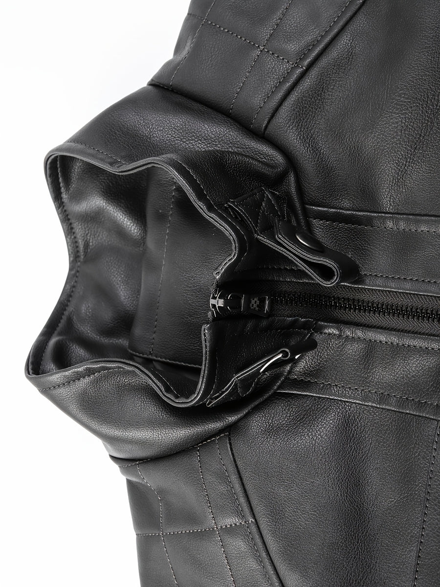 Veste en cuir PU de haute qualité, tailles américaines, parfaite pour un usage quotidien et en extérieur au printemps et en automne, détail du vêtement