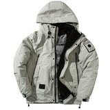 Manteau matelassé, coupe-vent, à capuche, blanc ivoire, coloris blanc ivoire