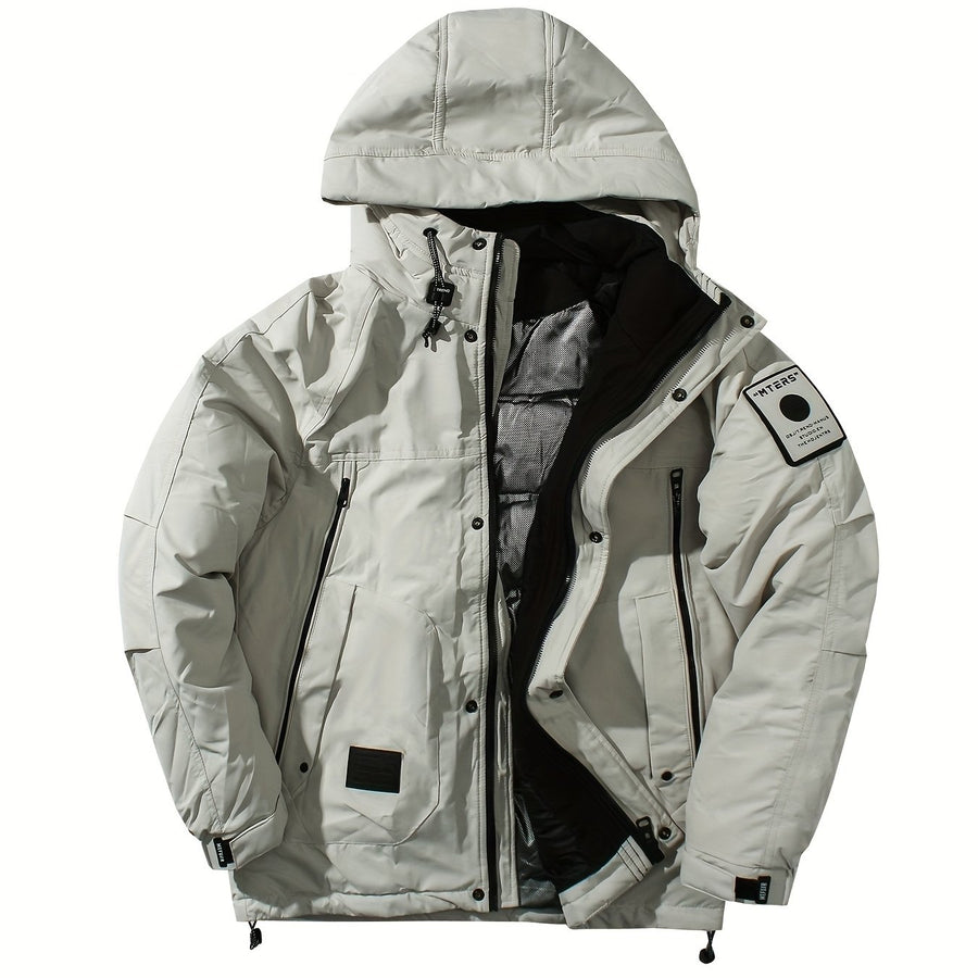 Manteau matelassé, coupe-vent, à capuche, blanc ivoire, coloris blanc ivoire