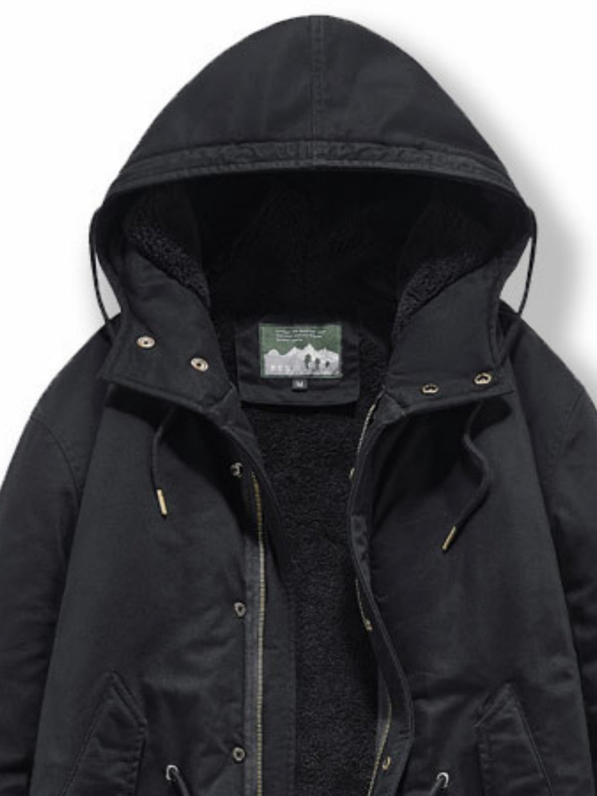 Manteau pour homme, polaire, à capuche, kaki