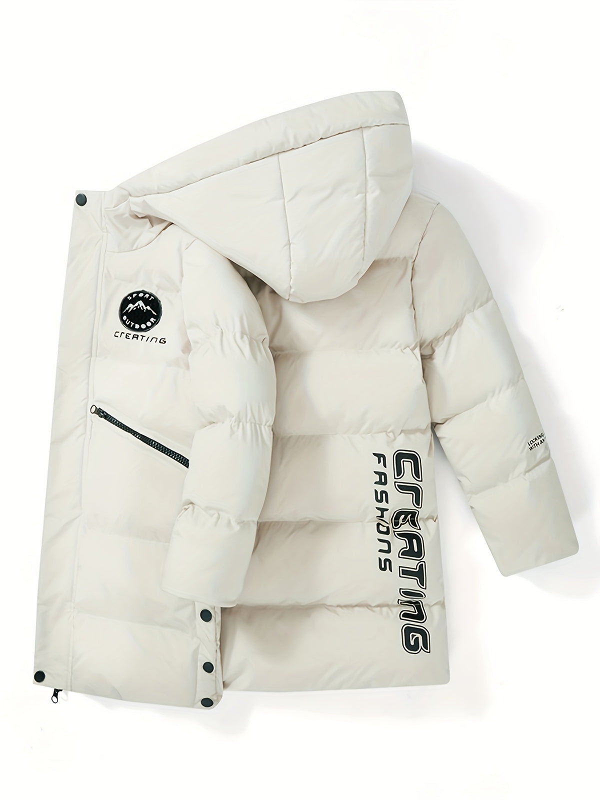 Veste long pour homme, à capuche, beige