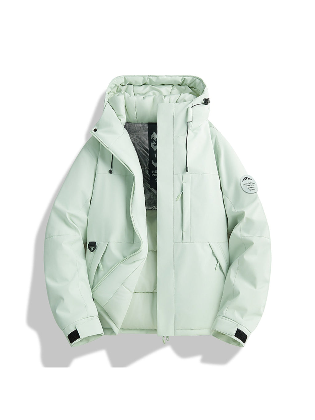 Manteau matelassé long pour homme, coupe-vent, à col montant