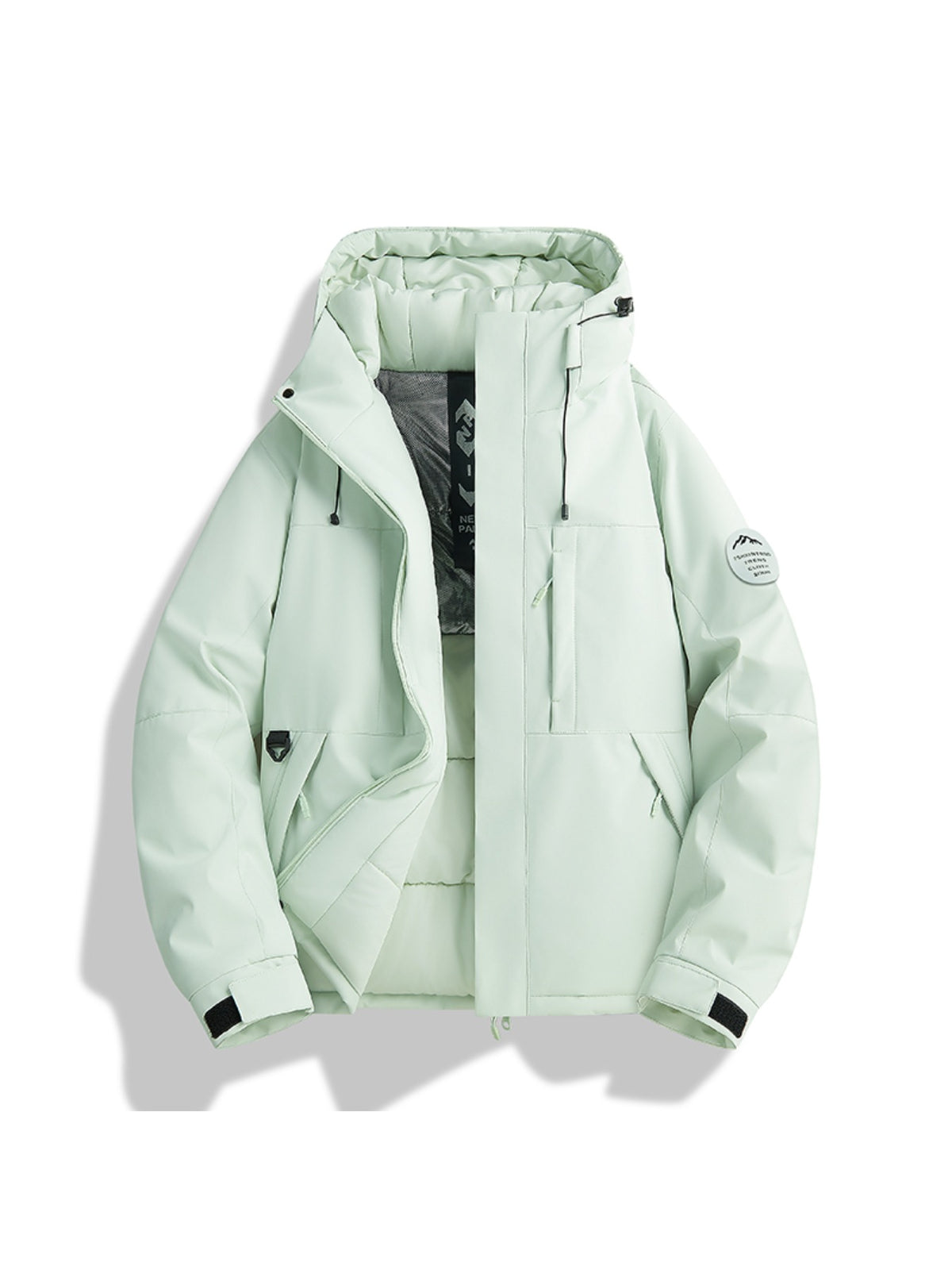 Manteau matelassé long pour homme, coupe-vent, à col montant