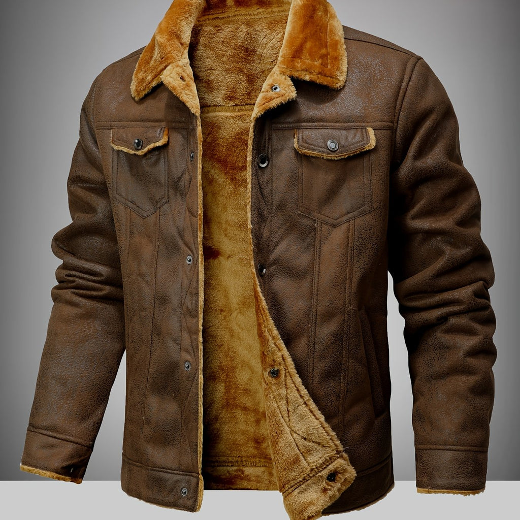 Veste, polaire, à revers, coloris café