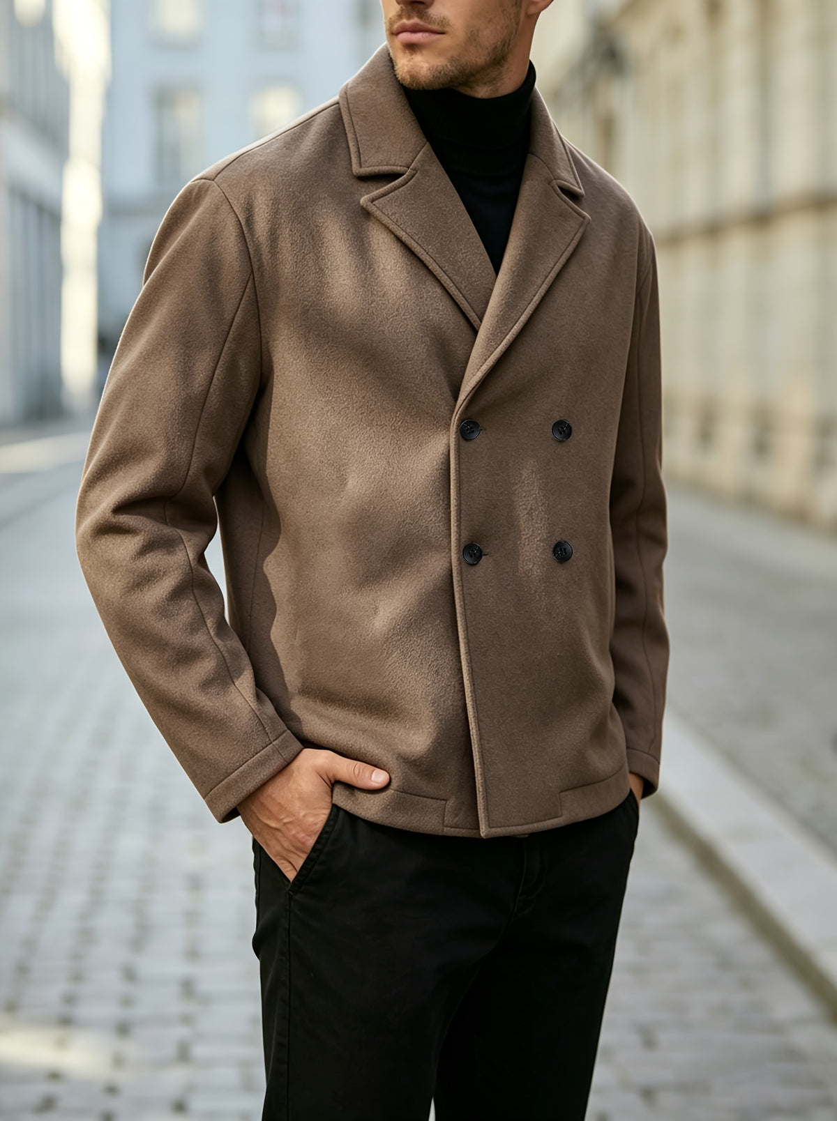 Manteau pour homme, à revers, modele 9