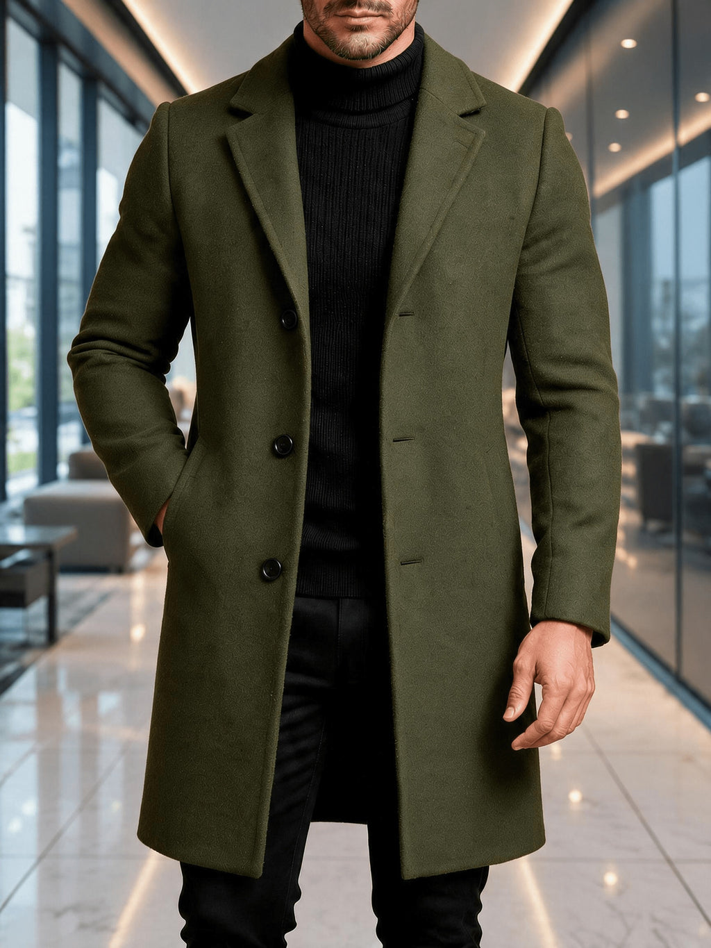 [Mei Xi Select] Trench-coat pour homme printemps/automne 2026, vêtement d'extérieur décontracté simple et polyvalent pour le printemps et l'automne, pour les trajets quotidiens et le quotidien avec une sensation de qualité supérieure
