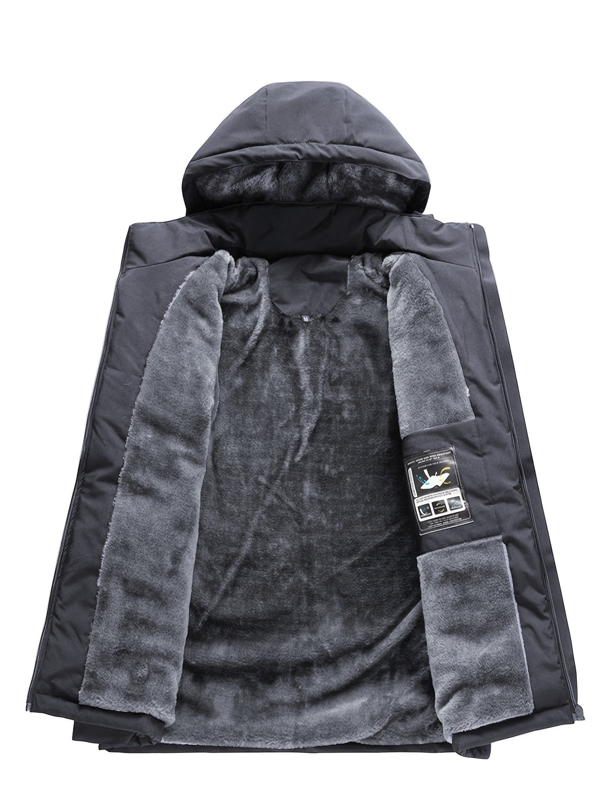 Veste pour homme, polaire, à capuche, col montant