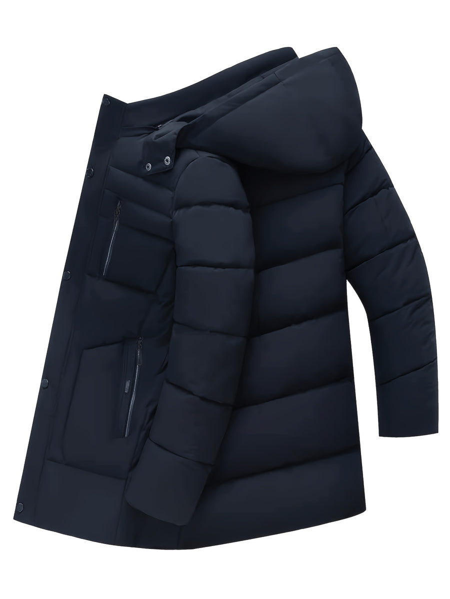 Veste long, polaire, à capuche, noir, photo 4