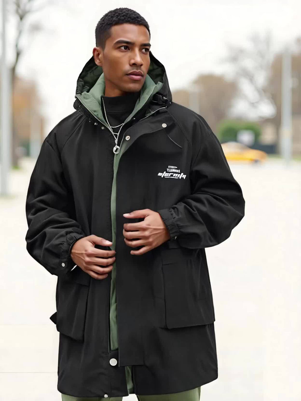 Veste pour homme, grandes tailles, à capuche