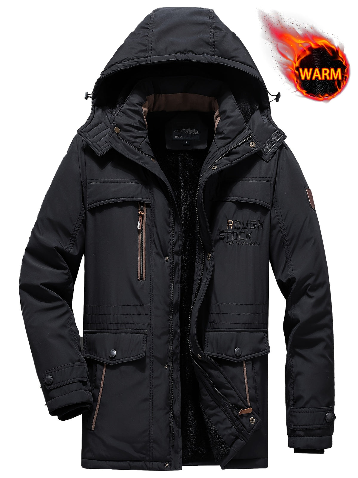 Veste long pour homme, à capuche, vert fougère