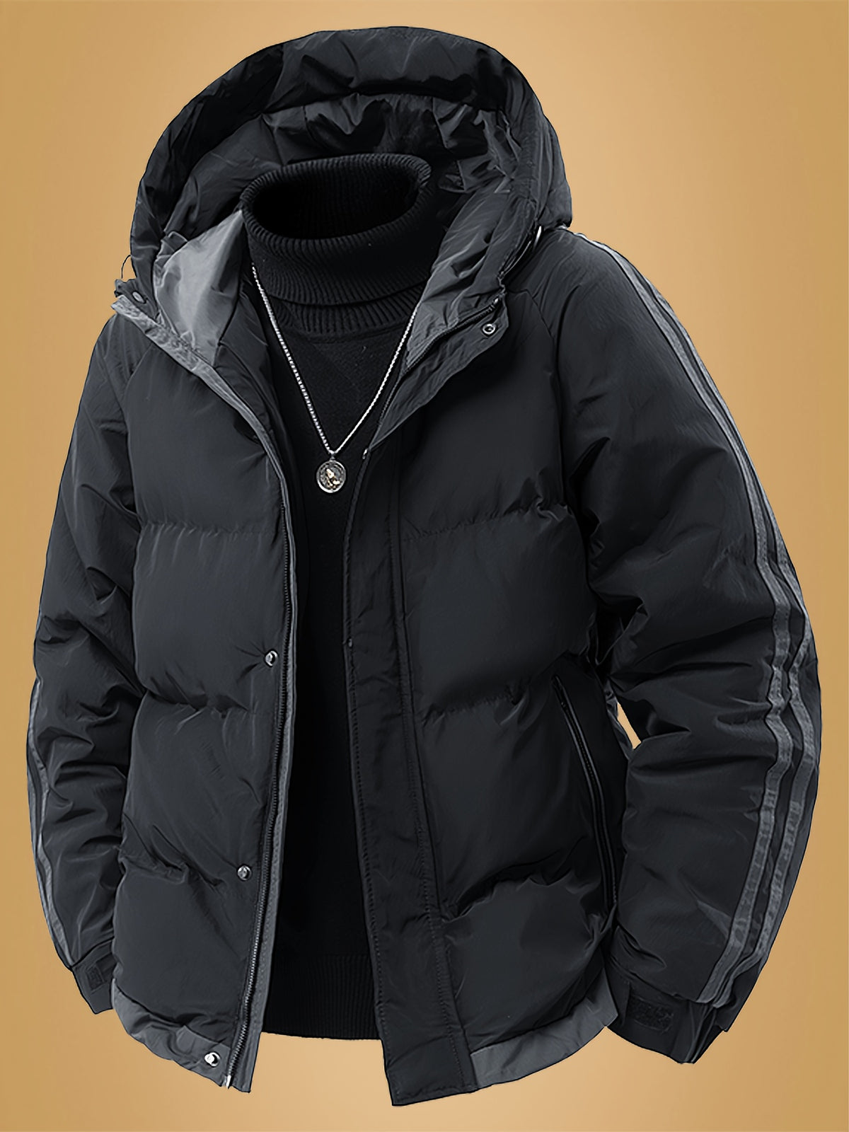 Manteau matelassé pour homme, à capuche, modele 7