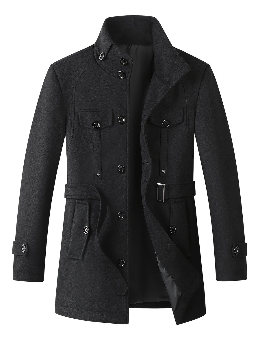 Veste long, à col montant, gris, photo 12