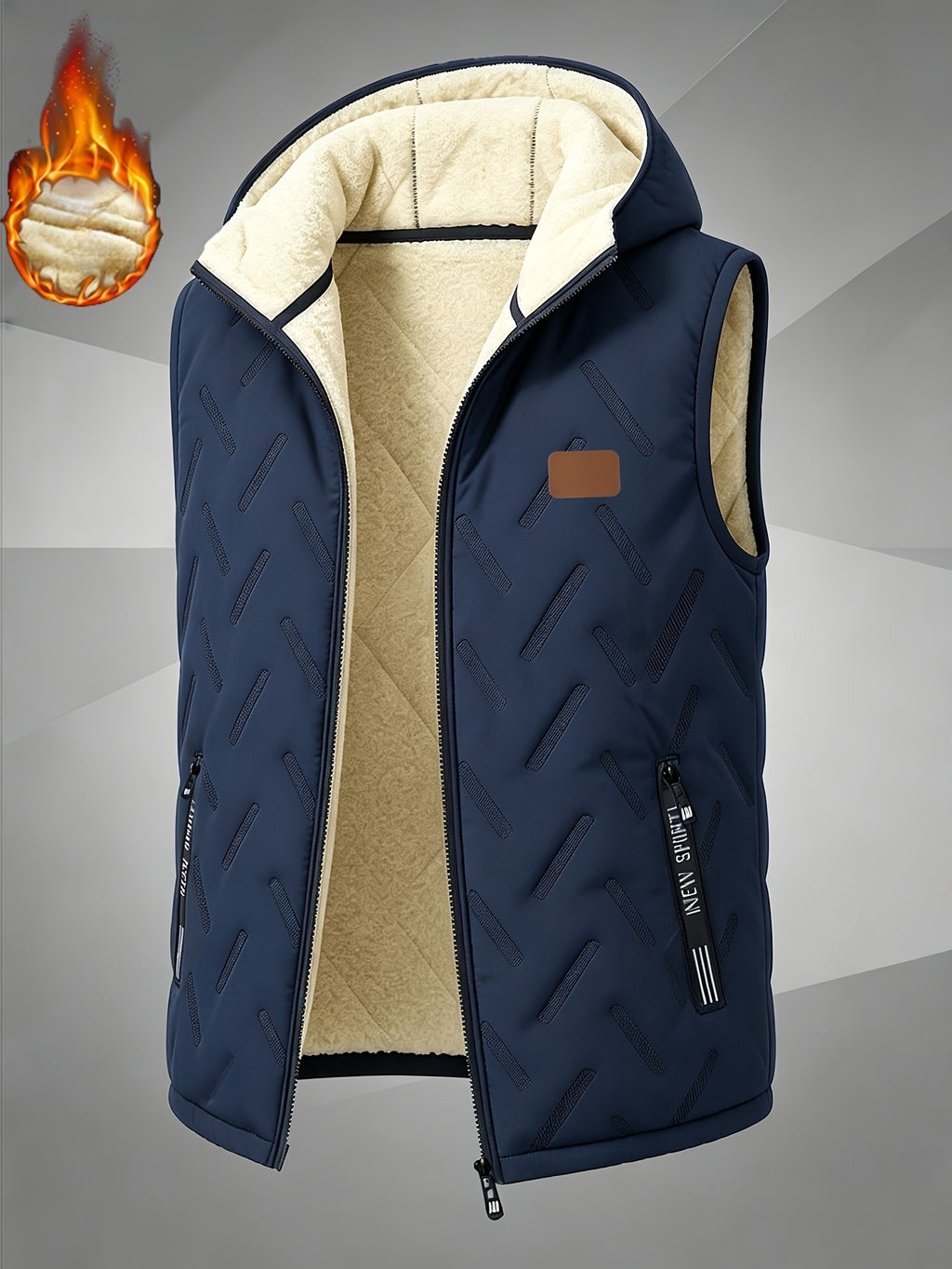 Veste, polaire, à col montant, marron foncé, photo 10