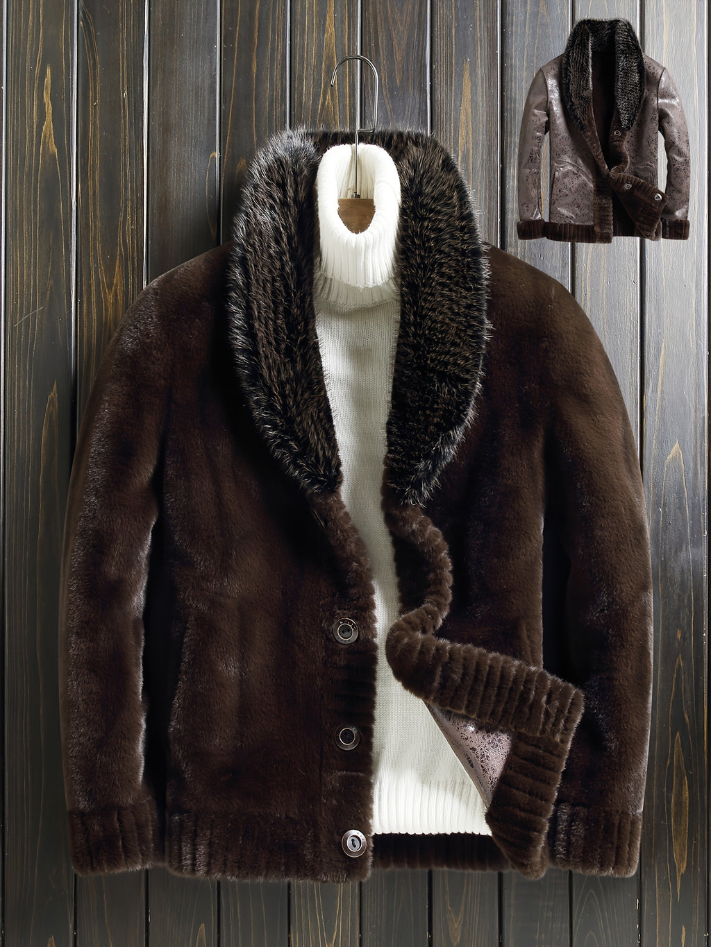 Veste en fausse fourrure longue, réversible