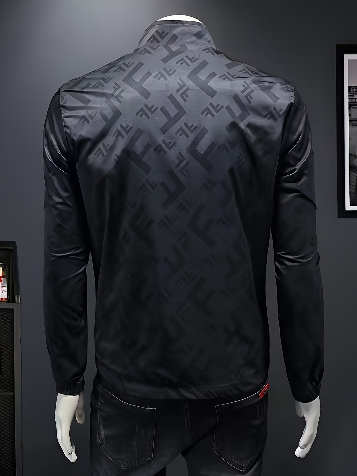 Veste pour homme, coupe-vent, à col montant, col montant