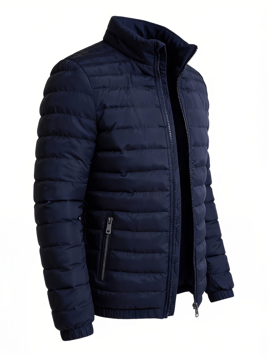 Manteau matelassé pour homme, à col montant, bleu ciel