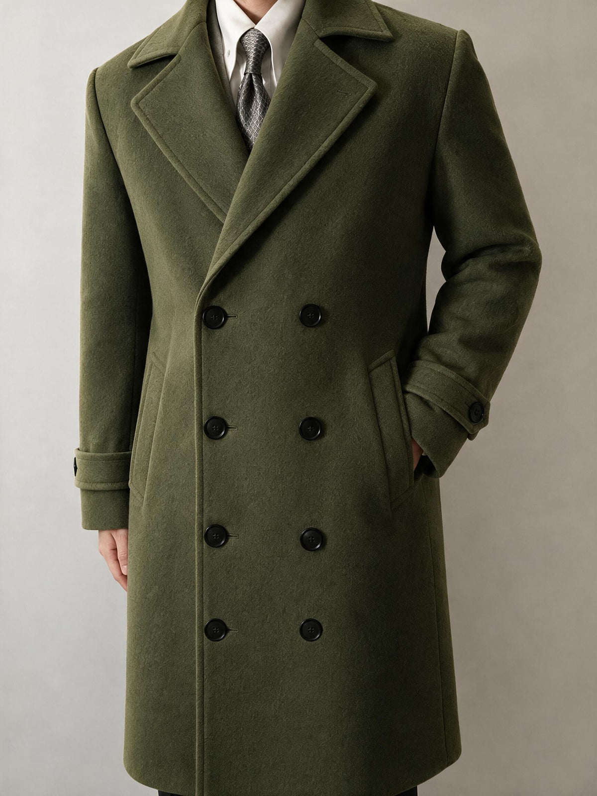 Manteau pour homme, à revers, bleu marine