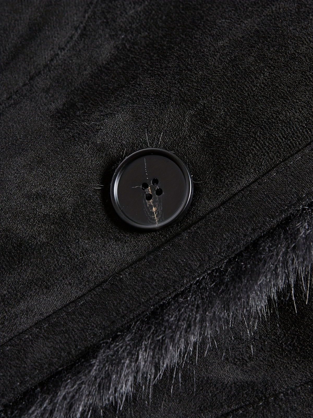 Manteau en fausse fourrure long pour homme, à revers