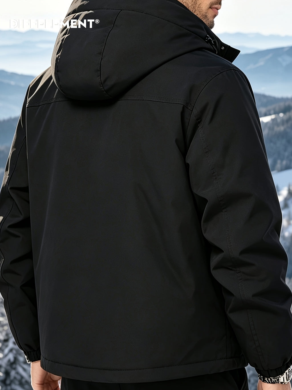 Manteau matelassé pour homme, coupe-vent, à capuche, noir