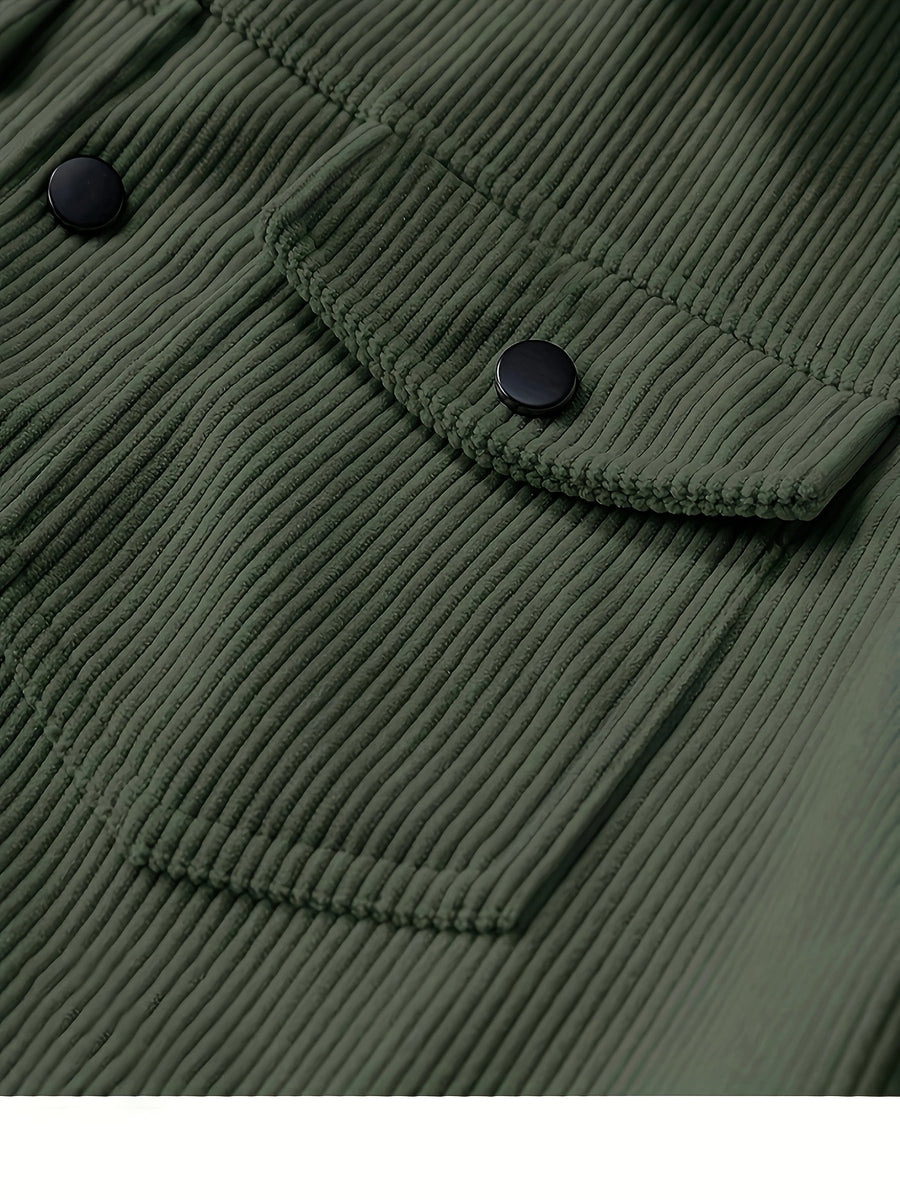 Veste, velours côtelé, à revers, noir, détail du vêtement