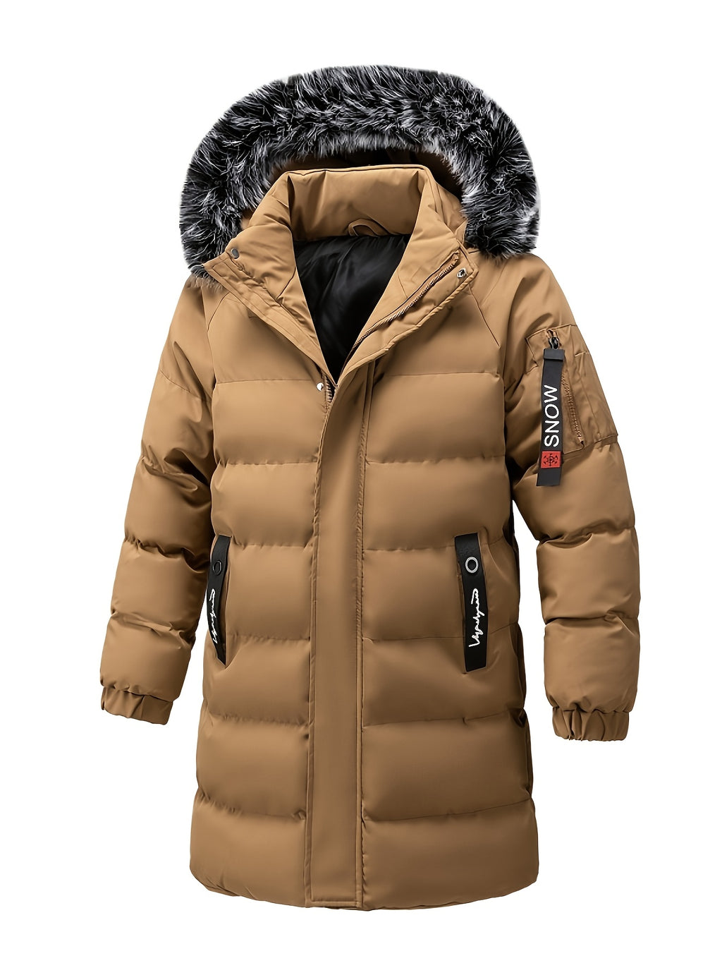 Manteau matelassé pour homme, coupe-vent, à capuche, blanc