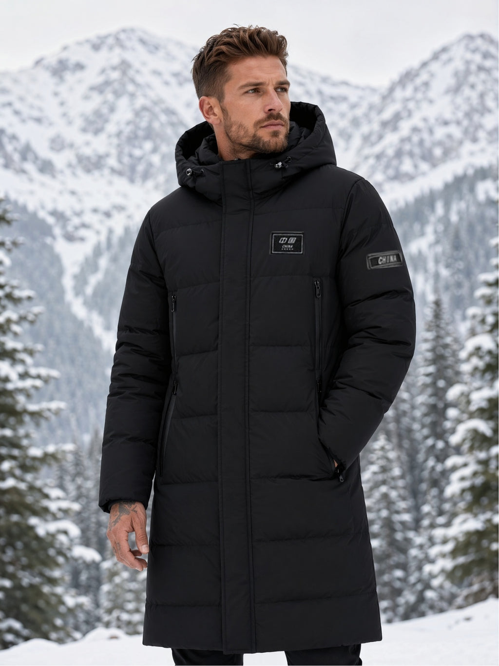 Veste matelassée pour homme, à capuche, blanc